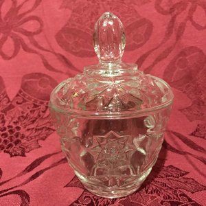 Vintage Anchor Hocking Star of David Sugar Dish with Lid